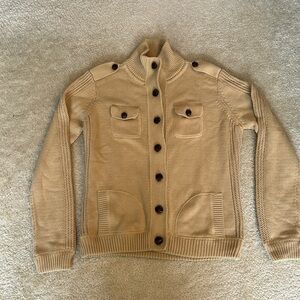 EUC! Ralph Lauren Knit Button Down Sweater Large Tan